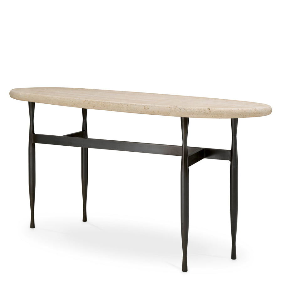 Oval Travertine Console Table Palermo