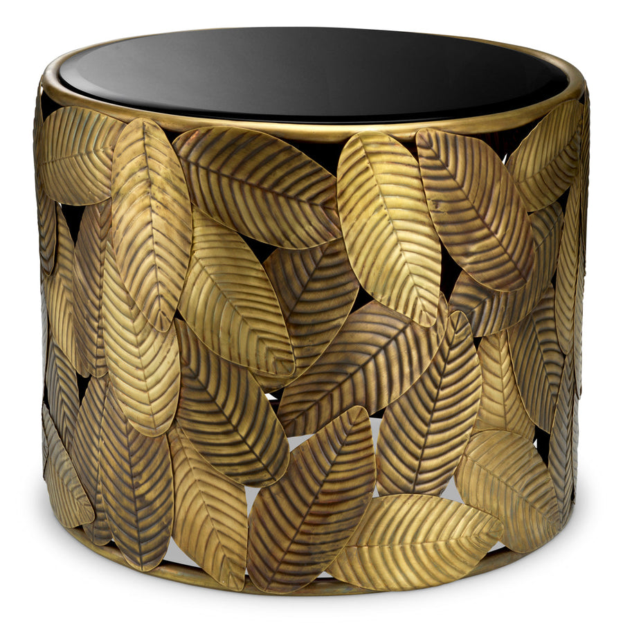 Black Glass Side Table Botanico