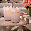 Alabaster Hurricane Candle Holder Ruby