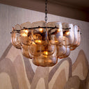 Thick Glass Metal Chandelier Gustave
