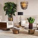 Fluted Amber Glass Vase Vivente