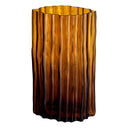 Fluted Amber Glass Vase Vivente