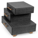 Black Oak 3-Drawer Nightstand Evendale