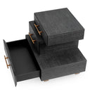Black Oak 3-Drawer Nightstand Evendale