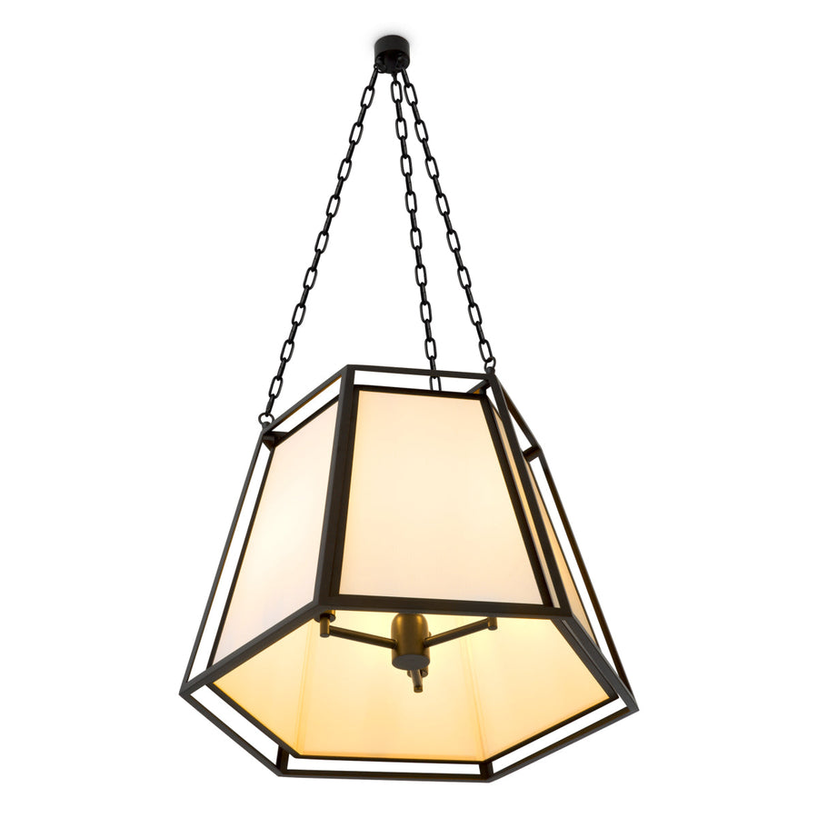 Off-White Fabric Pendant Lamp Moreno