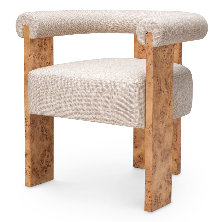 Light Brown Burl Dining Chair Percy