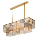 Rectangular Brass Chandelier Laurent