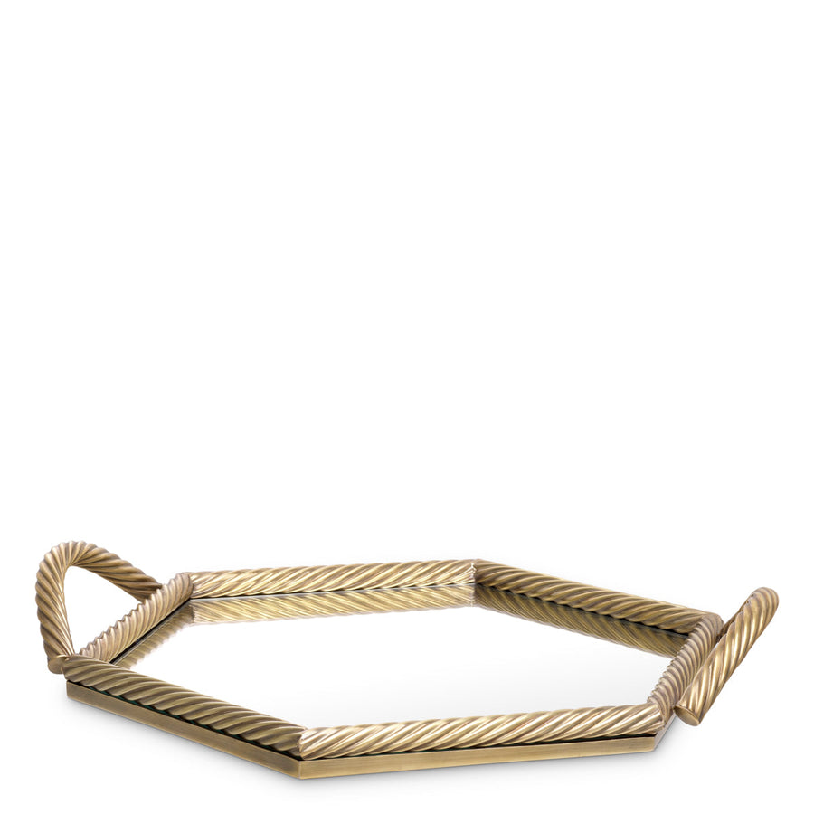 Hexagonal Mirrored Tray Salvi
