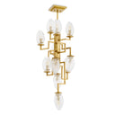 Clear Ribbed Glass Chandelier Persephone