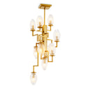Clear Ribbed Glass Chandelier Persephone