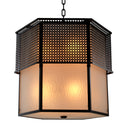Bronze Frosted Glass Chandelier Minerva