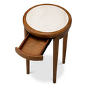 Beige Marble Side Table Hensley