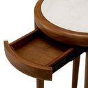 Beige Marble Side Table Hensley