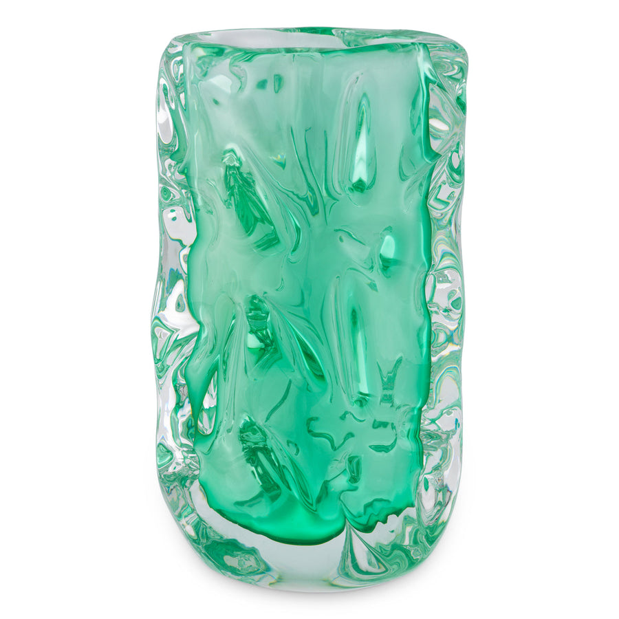 Green Hand-blown Glass Vase Avoir