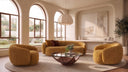 Andrew - Modern Orange Fabric Sofa