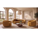 Andrew - Modern Orange Fabric Swivel Accent Chair