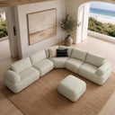 Evans - Contemporary Off-White Fabric Modular Sectional Sofa-6-Piece Sectional