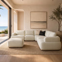 Evans - Contemporary Off-White Fabric Modular Sectional Sofa-6-Piece Sectional