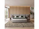 Maranello - Modern Grey Fabric Bed w/ Two Nightstands