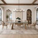 Pangea - Mid-Century Modern Glass + Buckwheat Ash Rectangular Dining Table