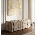 Rousey + Roma - Modern Taupe Fabric + Walnut 4-Piece Bedroom Set