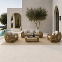 Sandra - Outdoor Beige + Wicker Sofa Set