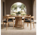 Sintra - Outdoor Grey Fabric + Eucalyptus Sofa Set