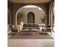 Sintra - Outdoor Grey Fabric + Eucalyptus Sofa Set