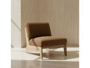 Vance - Modern Brown Fabric + Wood Accent Chair