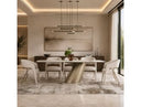 Vela - Modern Ceramic + Brass Dining Table