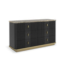 Rhythm Dresser - 58" - Black Stained Ash, Neutral Metallic by Caracole