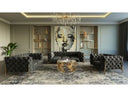Sheila - Modern Dark Grey Fabric Loveseat