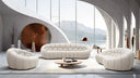 Yolonda - Modern Curved Beige Fabric Sofa Set