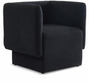 Vera Boucle Fabric Upholstered Accent Chair - Black