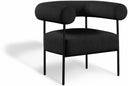 Blake Boucle Fabric Upholstered Accent Chair - Black