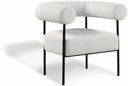 Blake Boucle Fabric Upholstered Accent Chair - Cream