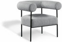 Blake Boucle Fabric Upholstered Accent Chair - Grey