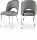 Logan Vegan Leather Upholstered Dining Chair - Grey