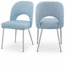 Logan Vegan Leather Upholstered Dining Chair - Light Blue