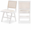 Abby Cane And Vegan Leather Upholstered Dining Side Chair - White