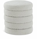 Aphia Boucle Fabric Upholstered Stool - Cream