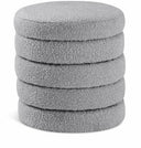 Aphia Boucle Fabric Upholstered Stool - Grey