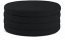 Aphia Boucle Fabric Upholstered Ottoman - Black