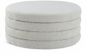 Aphia Boucle Fabric Upholstered Ottoman - Cream