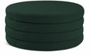 Aphia Boucle Fabric Upholstered Ottoman - Green