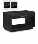 Avery 32" Solid Wood And Ash Veneer Nightstand - Black