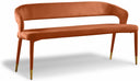 Destiny Velvet Upholstered Bench - Cognac