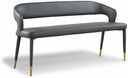 Destiny Vegan Leather Upholstered Bench - Grey