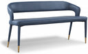 Destiny Vegan Leather Upholstered Bench - Blue