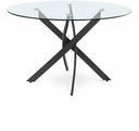 Xander 48" Glass Top And Iron Base Round Dining Table - Black